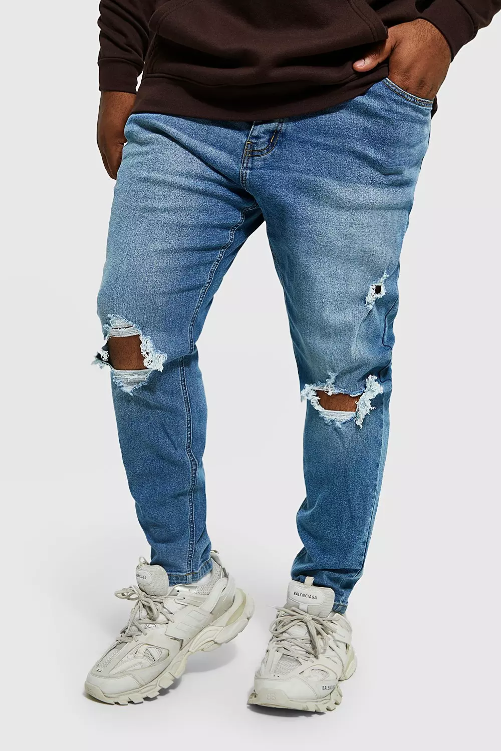 Open knee jeans store mens